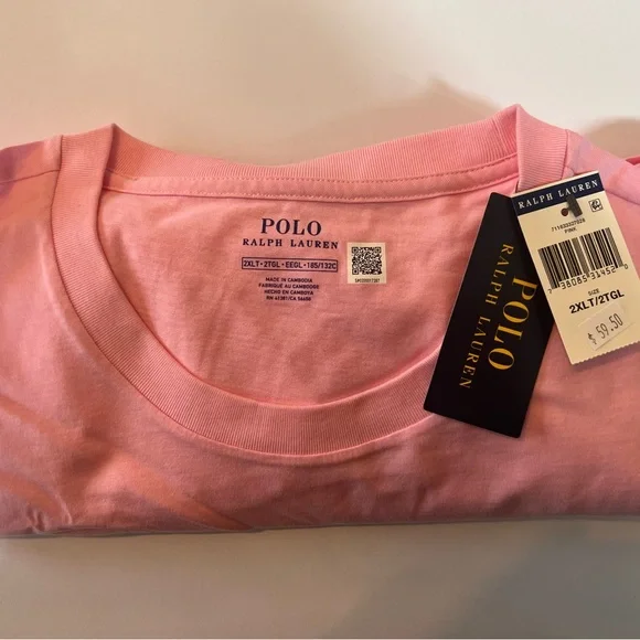 Polo by Ralph Lauren Men's Pink T-Shirt 2XLT Big & Tall New With Tags - Picture 6 of 8